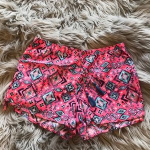 Blue and pink shorts